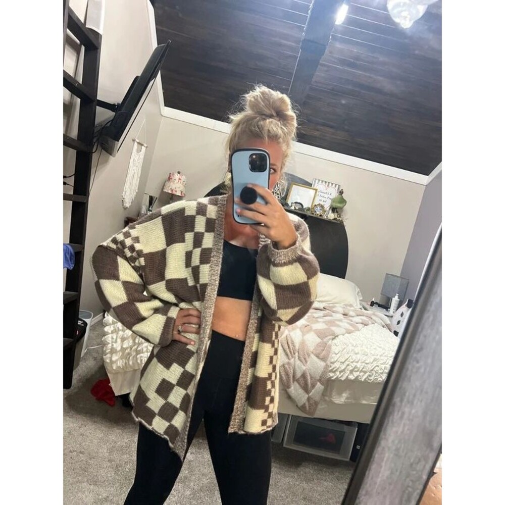 Vervet checkered cardigan sweater - Picture 2 of 4
